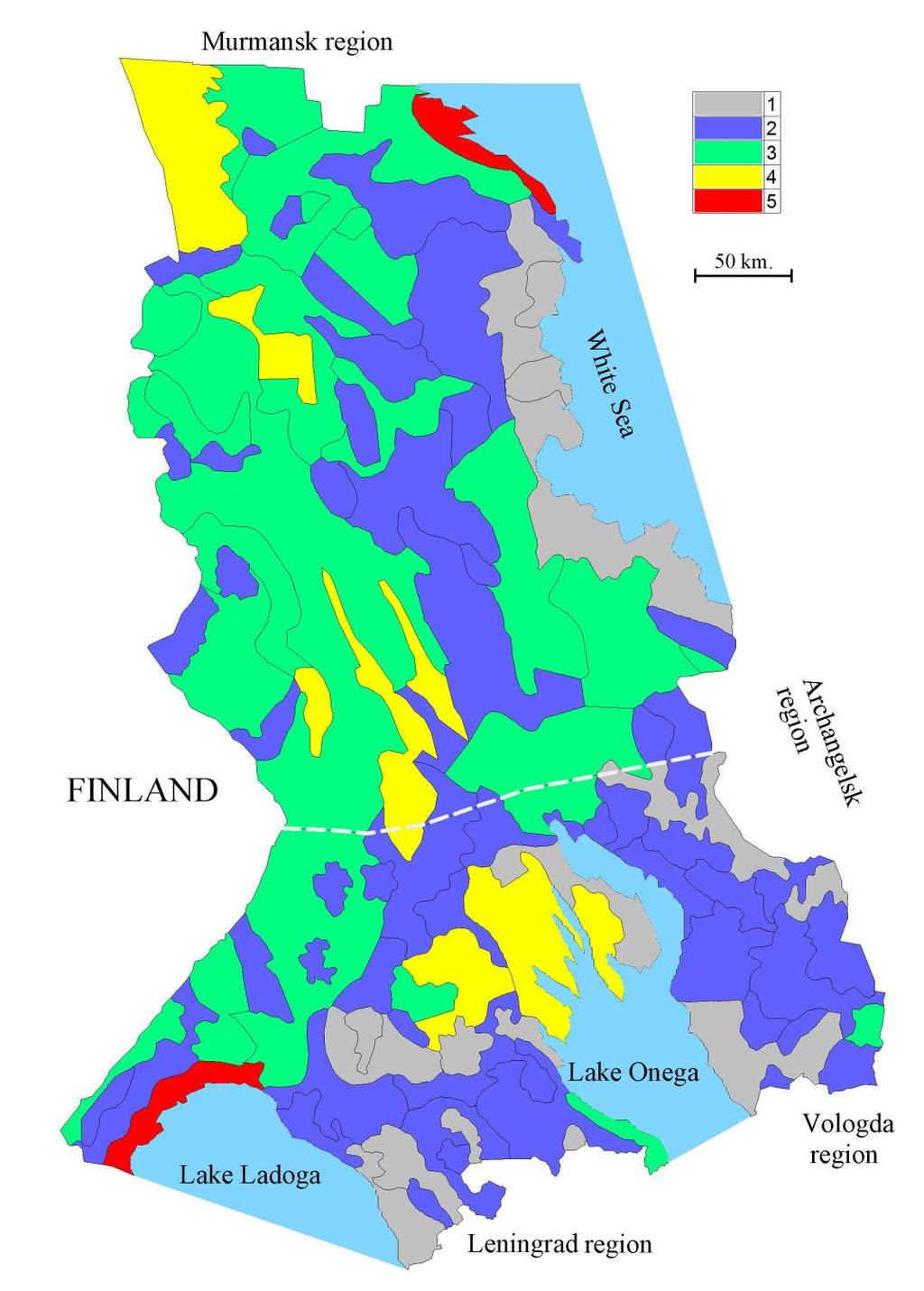 For example. Landscape-based recreational zoning (example of Republic of Karelia).
