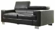 50 Leather Sofa in Black Leather Loveseat in Black Leather Arm Chair in Black