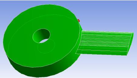 Figure 1: Geometry Model of One Blade Rotor Figure 2: FE Model with Meshing The Structural boundary