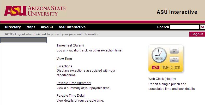 HCM: Student Self Service Reference Guide Recording Hours Worked For Student Workers Step 1 Go to ASU Interactive, and click on Employee Self-Service.