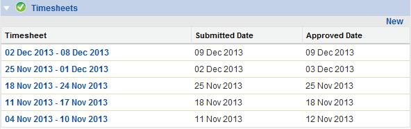Timesheets Viewing Completed Timesheets Completed Timesheets are added