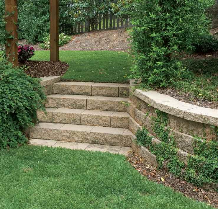 STANdARd RETAINING WALL COLLECTION CAPS & STEPS For that finishing touch in architectural detail, wall caps offer options to the finished design.