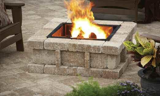 5" H 2 pallets of RumbleStone Large, 2 pallets of RumbleStone Medium, 1 pallet of RumbleStone Mini, 1 - firebox, 1 - custom-fit 21 in.