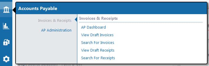 Section 3 Phoenix Menu Options 3. Phoenix Interface Menu Options: Accounts Payable The Accounts Payable menu contains all tasks related to AP Director and Settlement Manager.