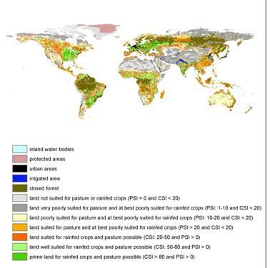 Preparation of Inputs: Low agricultural suitability and biodiversity hotspots LOW AGRICULTURE SUITABILITY Input: combined suitability of Land and rainfed crop and