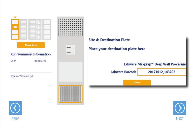 For the Destination Labware Plate at Site 4, press the Enter Plate Details button to display information about the plate.