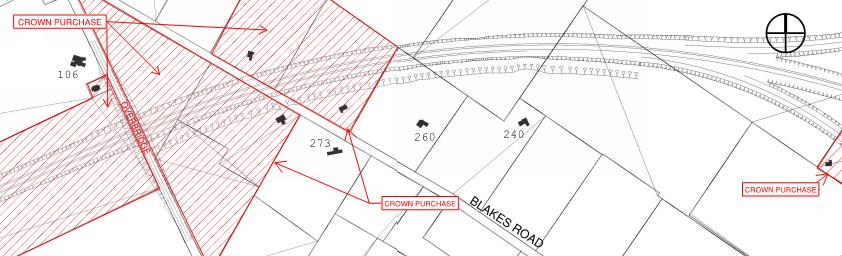 Figure 9: Sector 4 and 5 Shands to Trents Road 7.11.1 Potential noise levels There are five dwellings in this Sector that are intended to be purchased by the Crown.