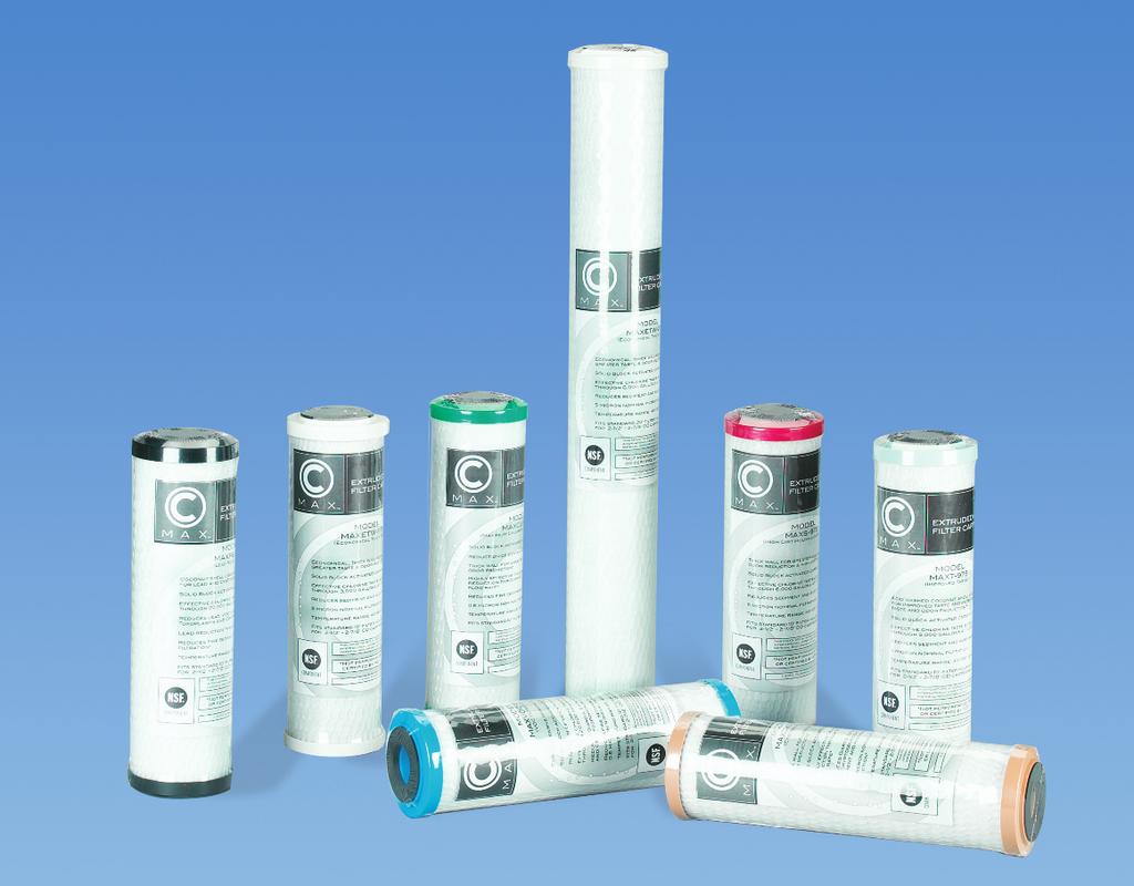 C-MAX Extruded Carbon Filter Cartridges Full line of solid block activated carbon cartridges for water treatment.