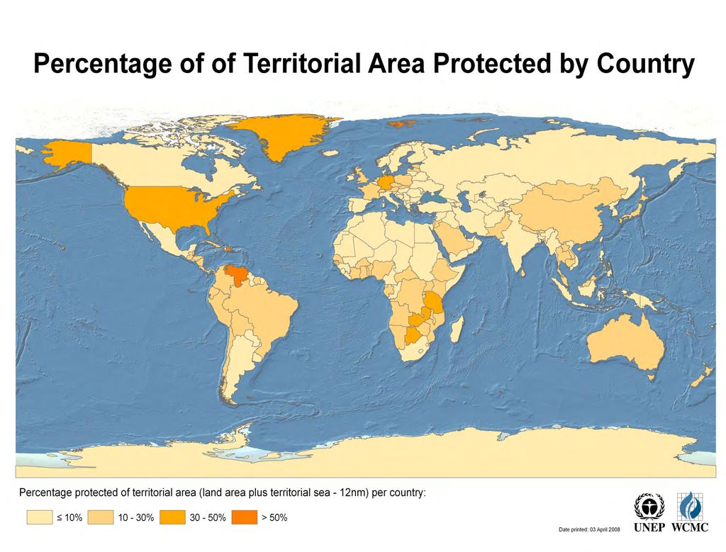 Percentage of territorial area protected by