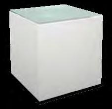 A) CUBL20 Edge LED Cube Ottoman (white plastic) 20"L 20"D 20"H A/C