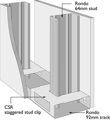 70bmt track. However, please refer to Table 3 for maximum wall heights of other sections. Studs are held in place using Part No. 126 stud/track holding clips at top and bottom.