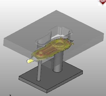 6 Newest developments in metal forming process simulations Schafstall, Wohlmuth, Barth, Barton Trimming Figure 5: Continuous trimming process shown on the example of a piston rod with warpage