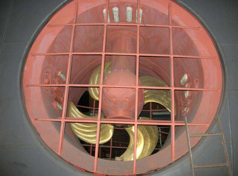 Tunnel thrusters Often located very close to