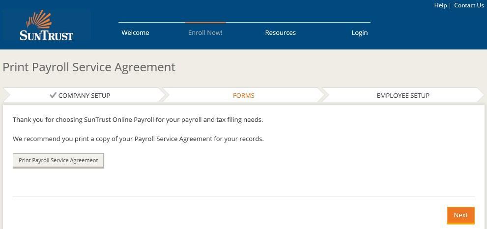 Step 9: Service Agreement Print the