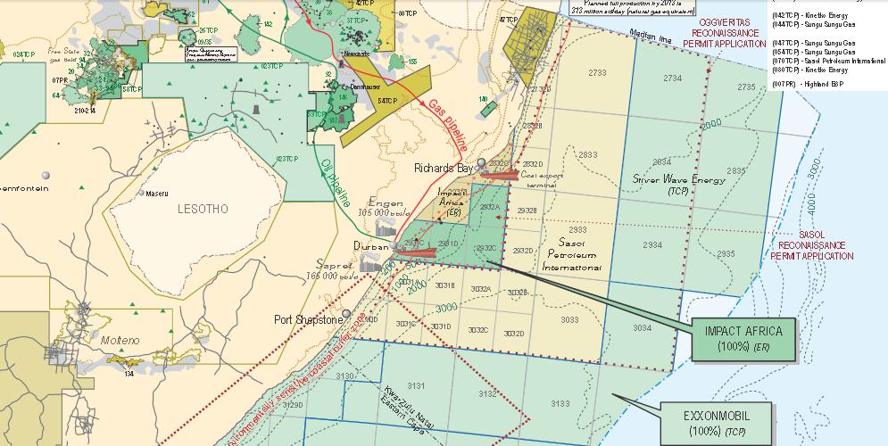east coast gas landscape Durban and Zululand basins Prospective P50
