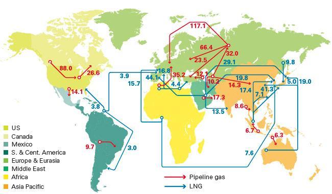 The LNG global trade is increasing Major gas