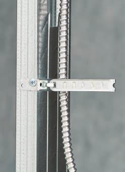 Cable support For use on wood or metal stud Allows cables to be positioned a minimum of 1 1 4" from face of stud as required by NEC Article 300.4(D) UPC/Part Catalog Box Number Number Description Qty.