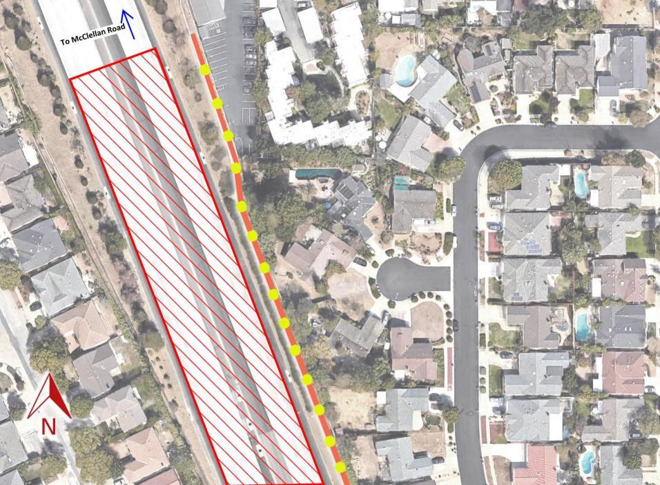 No. 3 Designation ST-40 Northern Segment Appendix F: Approximate Treatment Area Existing City Description Noise Level Topography Sound Wall Height Cupertino Residences from Tomki Court to