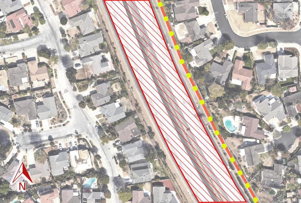 De Anza Boulevard 67 dba SR 85 below grade at residences 12-feet Treatment Options Noise reduction measures include quieter pavement and the addition of barrier caps to the existing sound