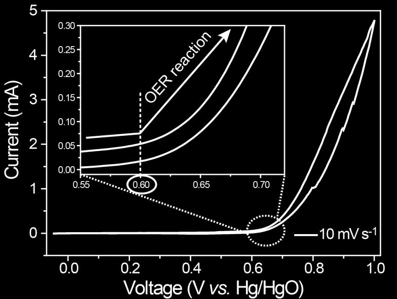 Figure S2. CV curve of a Pt plate in the voltage range from -0.05 V to 1 V (vs.