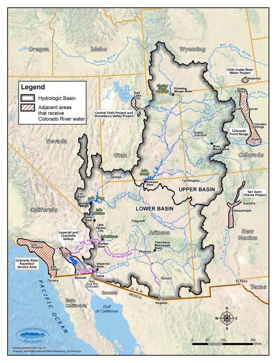 Overview of the Colorado River Basin 16.5 million acre-feet (maf) allocated annually - 7.5 maf each to Upper and Lower Basins - 1.5 maf to Republic of Mexico 13 to 14.