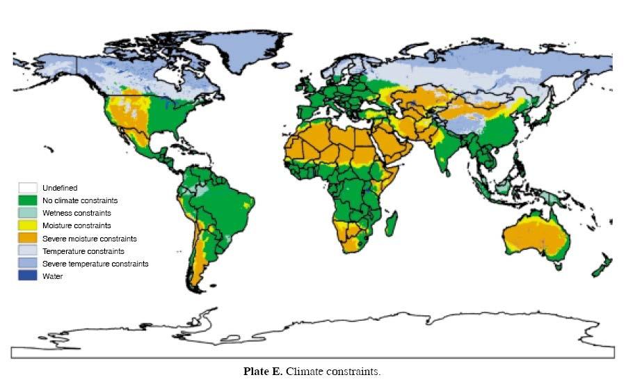 Climate Constraints Changing Warming greater over land than over water and greatest at higher latitudes.