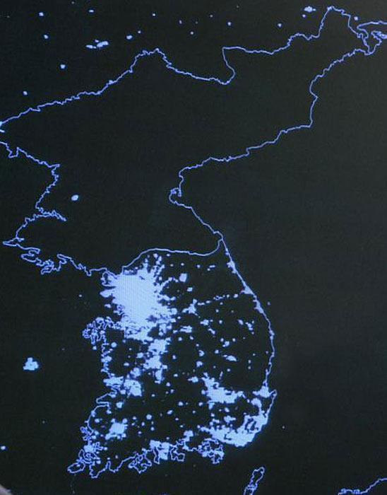 North and South Korea at Night Per capita GDP