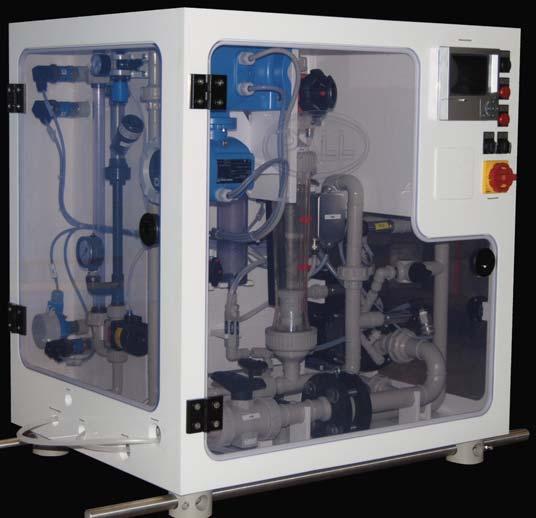 The skid is typically equipped with a programmable logic controller (PLC) that interfaces with gauges and sensors to monitor membrane performance over time.