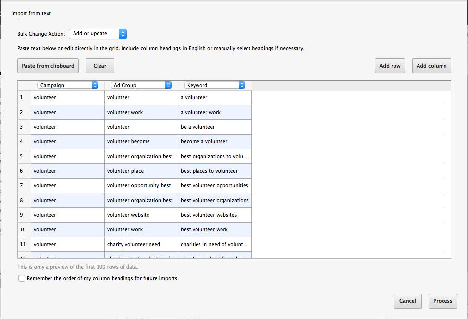 Open your AdWords Editor application. Hit Control + Shift + I to open the Import dialogue.