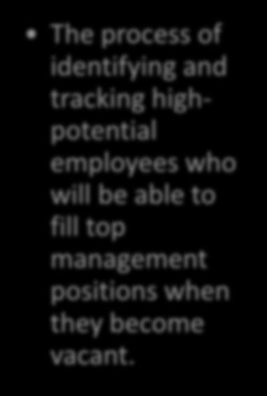 highpotential employees who will be able to fill top management