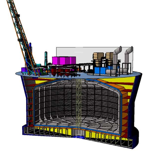 The Sevan FLNG FPSO features Now swivel and turret arrangement Low hull weight and high displacement Large deck area and high deckload