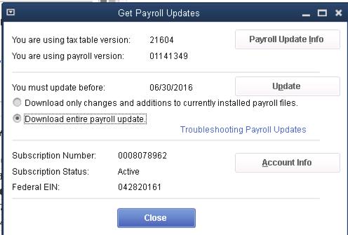 Keep tax tables up to date Paying Employees By default, QuickBooks Desktop Payroll has automatic updates enabled so it checks for new tax tables, tax forms (for Payroll Enhanced), and payroll feature
