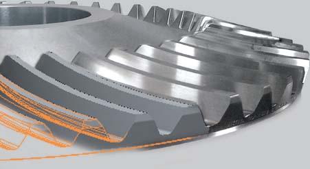 the workpiece thanks to the large swivelling range Bevel gear wheel Hard machining Transmission High stability