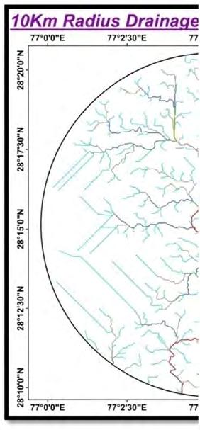 Figure-4.7: Drainage Pattern around 10 km of the Project Site 4.6 This drainage map is prepared in10 km radius area from the project site and which covers about 314 SqKm.