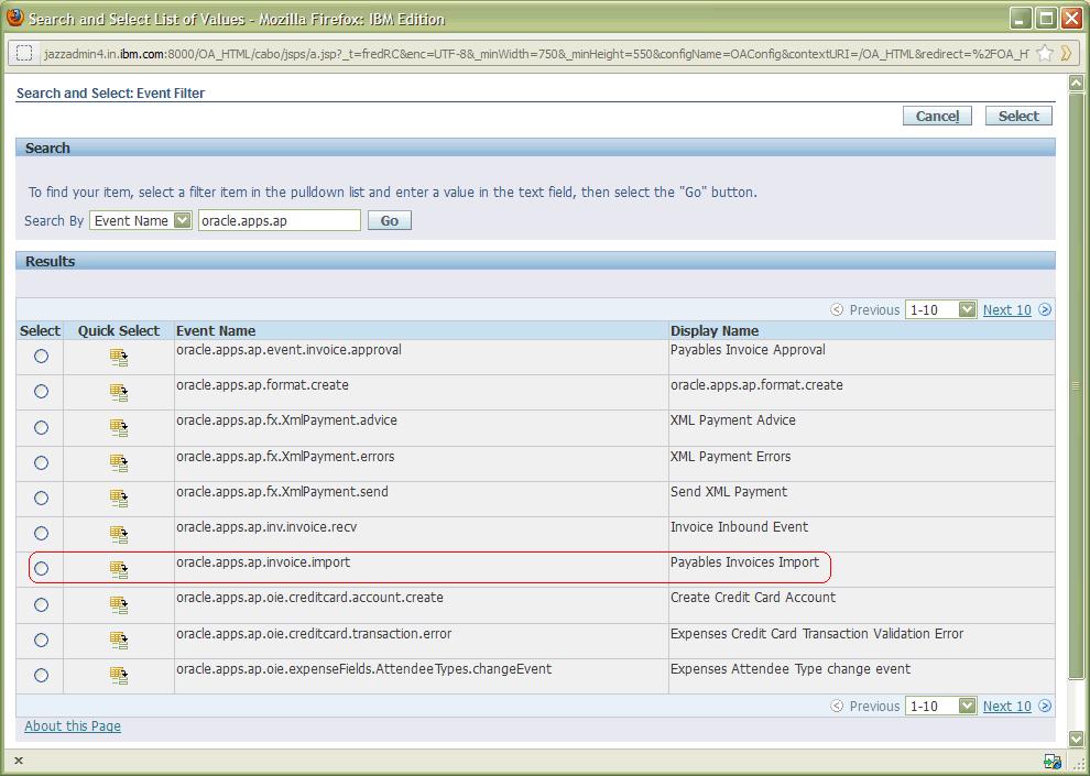Inbound connectivity from Oracle E-Business Suite using WebSphere Adapter