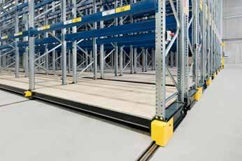 saving thanks to coordinated movements of the mobile rackings and the forklifts Integrated automatic forklift release Dynamic change of the aisle during rack movement