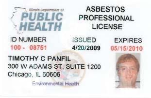 Timothy Panfil Licensed Asbestos Inspector,