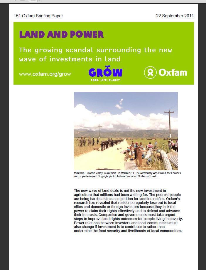 In 2011, figures showed 227million hectares of land had been bought since 2001 (an area the size of western Europe), half of this in Africa. Land grabs - a fair investment?