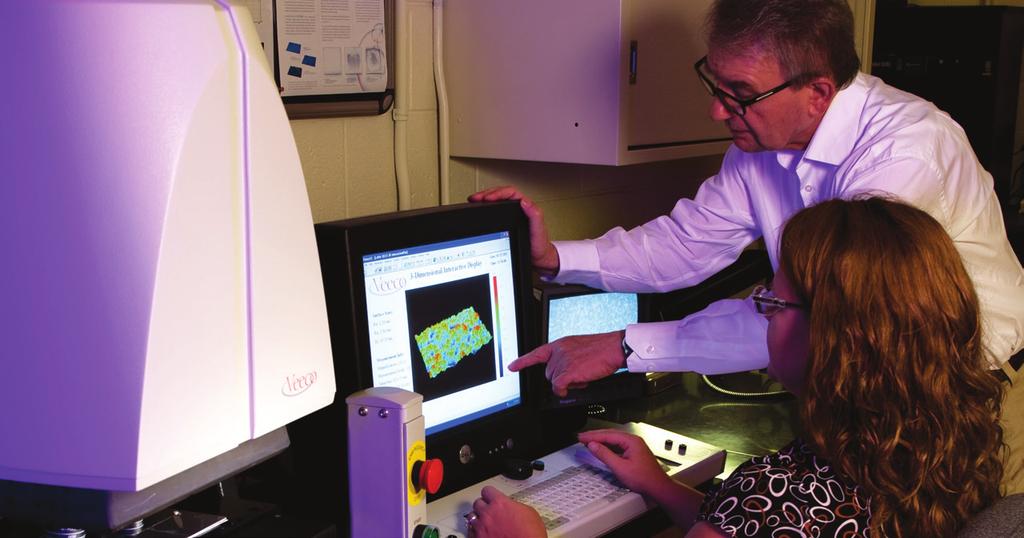 Above: PPG chemists and researchers use optical interferometric profiling to measure the surface roughness and surface topography of coatings films.