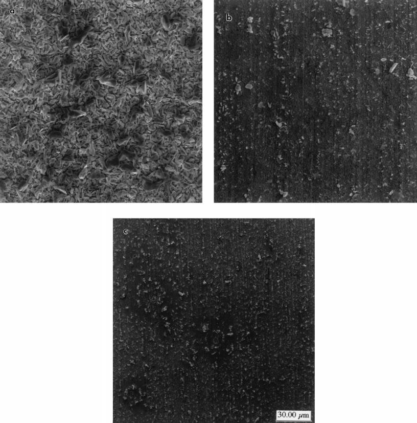 Vol. 38, No. 12 SULFIDATION 1765 Figure 2. SEM micrographs showing the corroded surface of a) the 5 wt% Al alloy, b) the 7.5 wt% Al alloy, and c) the 10 wt% Al alloy.