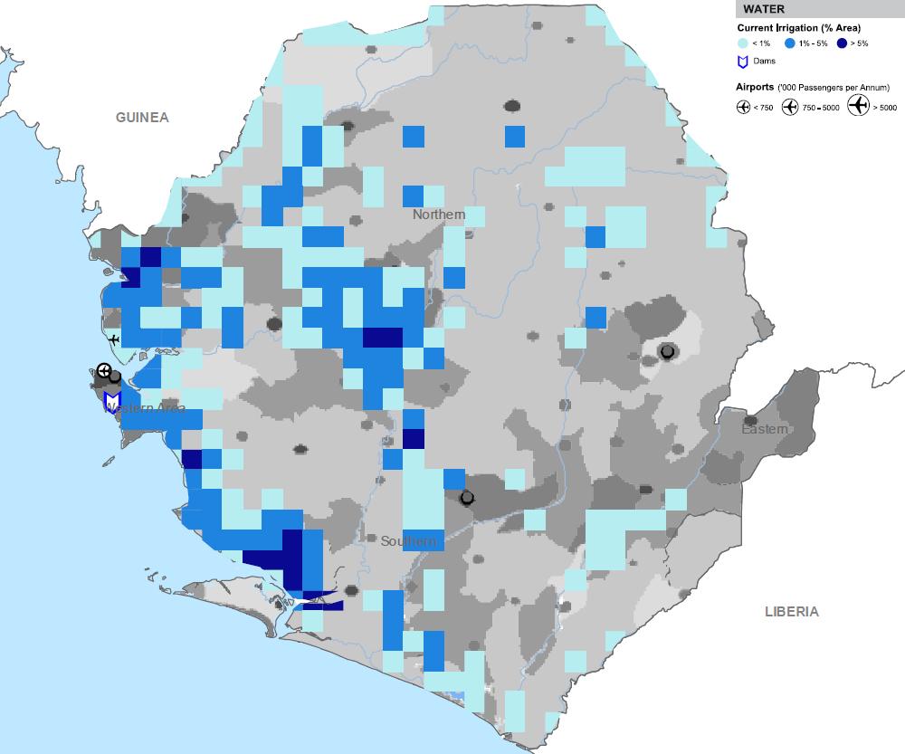 h. Water and airports Source: AICD Interactive Infrastructure Atlas for Sierra Leone downloadable