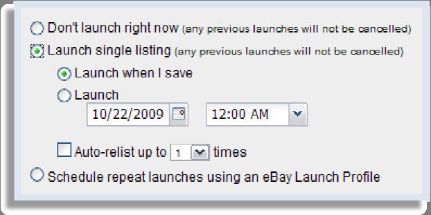 Launch times are available in 15 minute increments. Schedule Repeat Launches Scheduled launches allow you to create launch profiles for multiple item use.