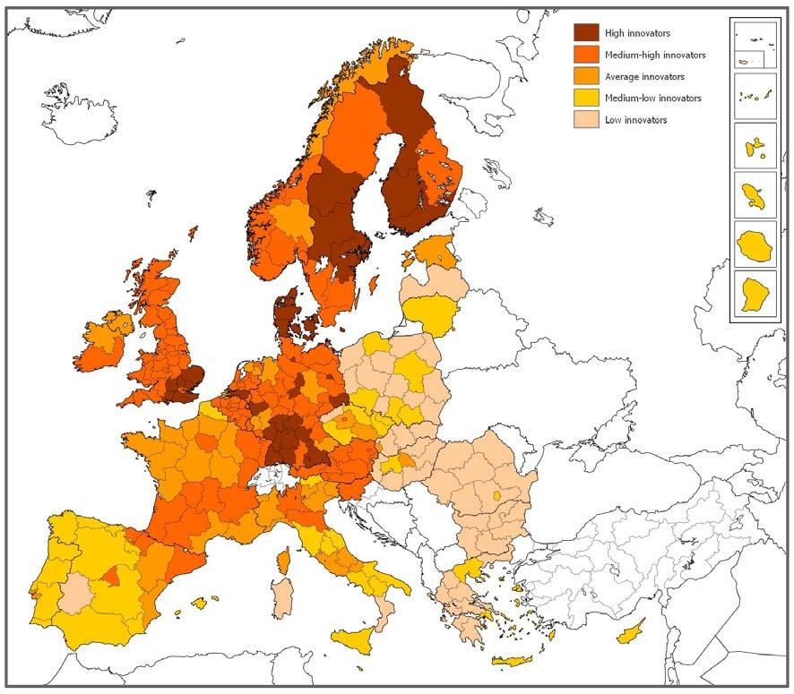 mobility, training and secondments. Figure 18: European regional innovation performance groups 6.4.