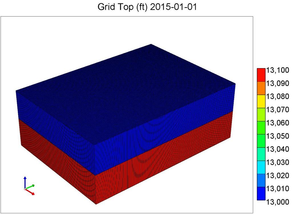 Figure 1: Reservoir top 3D model built in CMG-BUILDER.