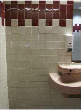 Avoid Wall Washing light fixtures on tile walls. They accentuate poor tile installations.