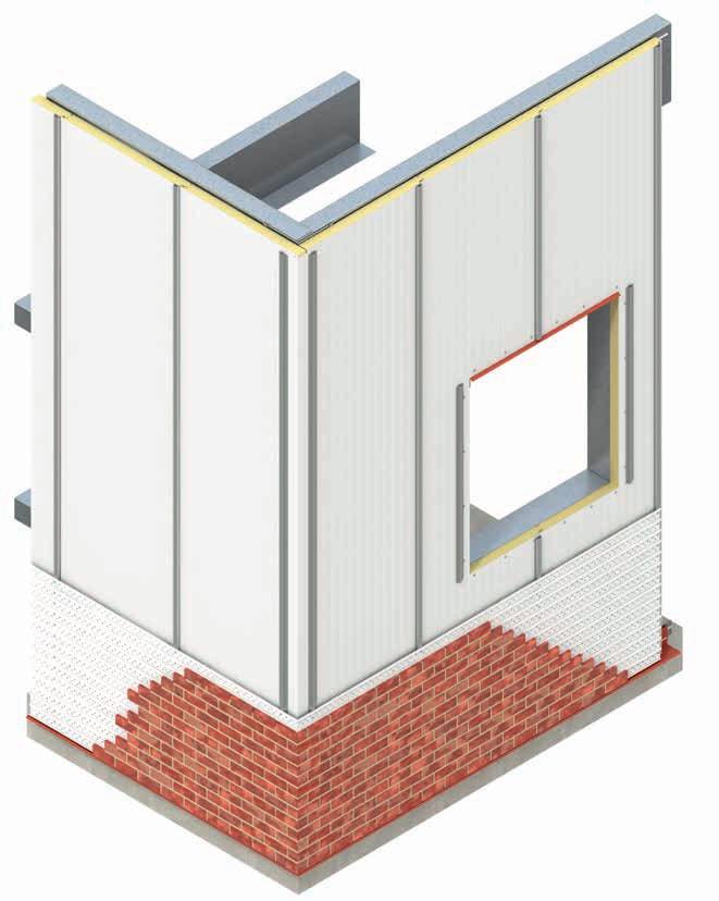 2. INSTALLATION AT BASE AND CORNER BRICK TRAY INSTALLATION You may install additional brick support trays, either moving up or down the wall depending on your starting point.