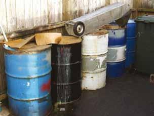 All waste oil should be collected by a certified waste oil contractor for appropriate disposal. Overflowing waste oil drums. Waste oil drums must not be left with lids or bungs open.