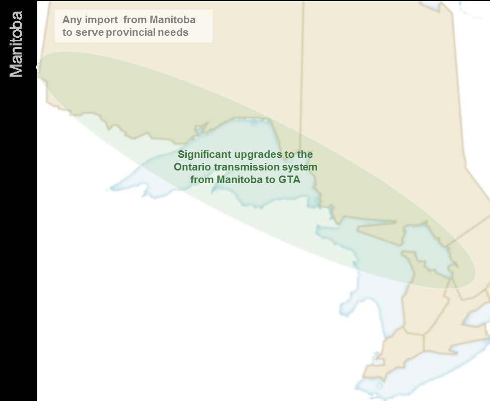Transmission to Facilitate Firm Capacity Imports from Manitoba The existing northern Ontario electrical system cannot accommodate large firm imports from Manitoba to serve southern Ontario load, as