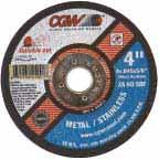 3 Bonded Abrasives ABRASIVE CUT-OFF WHEELS TYPE1 ALUMINUM CUT-OFF WHEEL 4-1/2"x.040"x7/8" AL46 886.740 "x.040"x7/8" AL46 886.741 6"x.040"x7/8" AL46 886.742 Use on non ferrous metal - Aluminum, Brass, and Copper Special formulation to prevent loading.