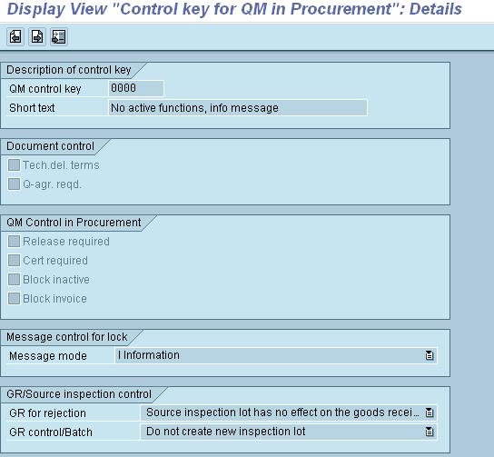 Appendix: Select the check box Block invoice in the configuration of Control key for QM in procurement to prevent